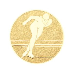 B2 Emblemat 50mm łyżwiarz złoto