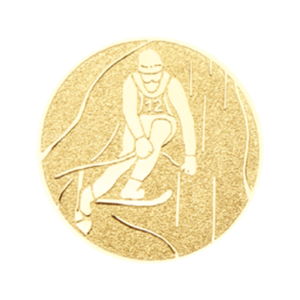 F4 Emblemat 25mm narciarz slalom zloto