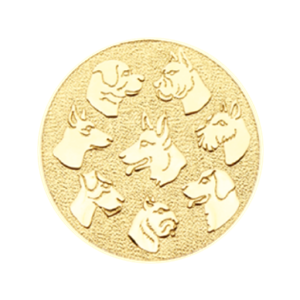 G7 Emblemat 50mm psy złoto