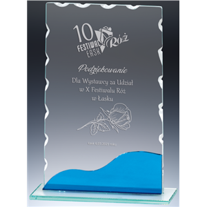 GP610 statuetka szklana z grawerem laserowym 15x12cm opakowanie kartonik 
