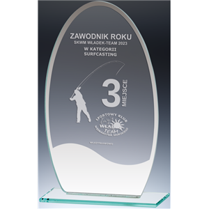 GP615 statuetka szklana z grawerem laserowym 20.5x13cm opakowanie kartonik 