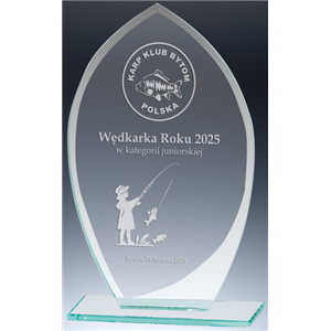 GP618 statuetka szklana z grawerem laserowym 20.5x12cm opakowanie kartonik 