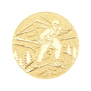 J5 Emblemat 50mm narciarz biegowy złoto