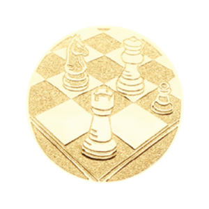 L6 Emblemat 25mm szachy zloto