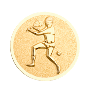 N10 emblemat 25mm złoto tenisista 3D