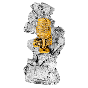Mikrofon statuetka odlewana N129-13, H-22cm