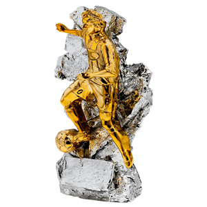 Piłka nożna statuetka odlewana N129-6, H-22cm