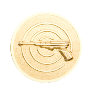 P10 emblemat 50mm broń krótka 3D złoto